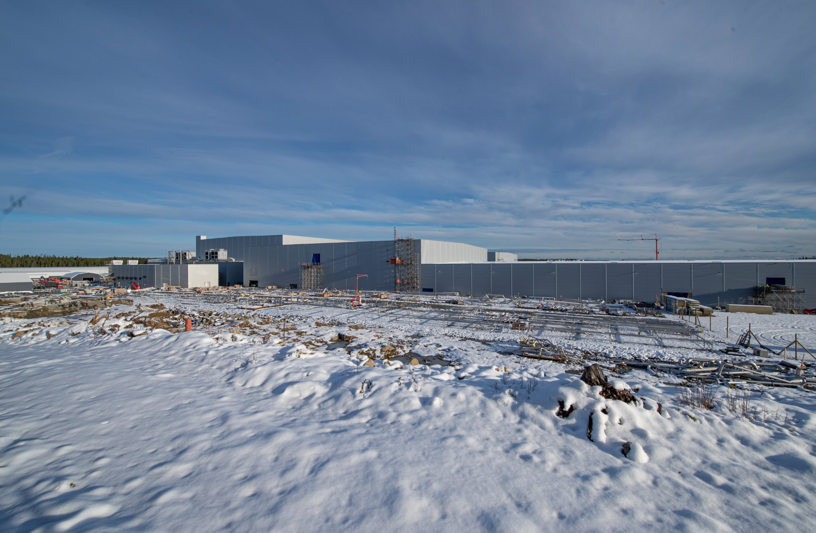Изглед от завода за батерии на Northvolt в Шелфтео, Швеция