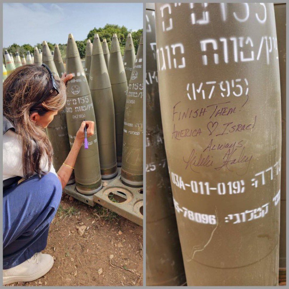 „Довършете ги!“, написа върху израелски снаряд бившата посланичка на ООН Ники Хейли