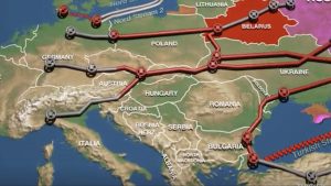 Карта руски газопроводи Европа